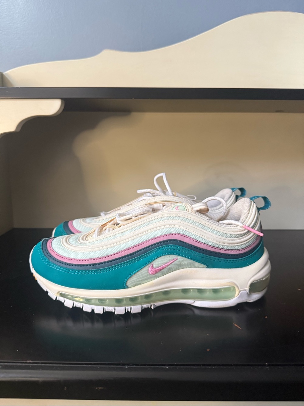Nike Air Max 97 Sneakers in Teal, Pink & Cream
